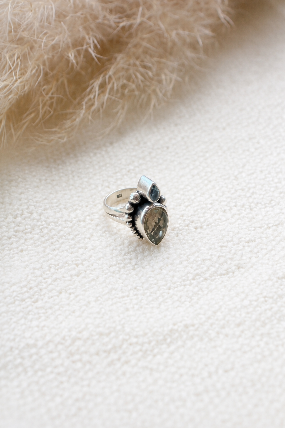 Ring Citrien en Blauwe Topaas Elara
