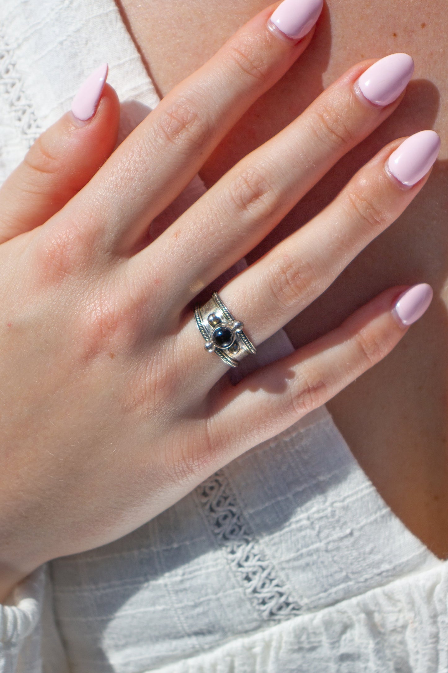 Ring Zwarte Onyx Luna