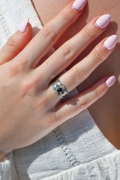 Ring Zwarte Onyx Luna