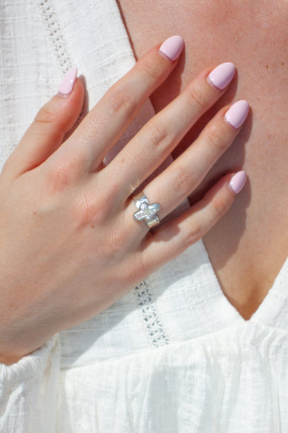 Ring Parelmoer Kruis Alba