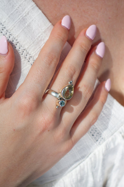 Ring Citrien en Blauwe Topaas Solene