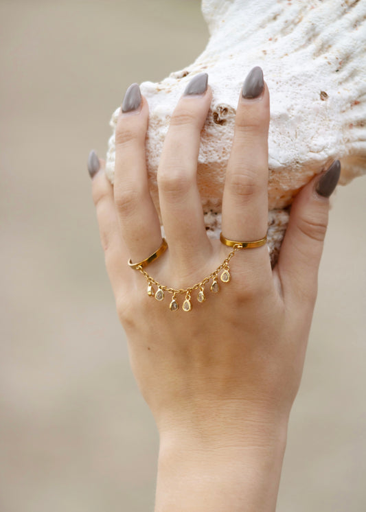 Ring goud met steentjes