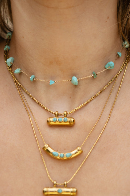 Ketting choker turqouise